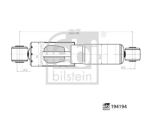 FEBI BILSTEIN FEBI BILSTEIN 194194 Febi Rear Left or Right Shock Absorber Strut For Nissan Renault Kangoo Kubi 