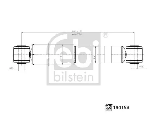 Febi Rear Left or Right Shock Absorber Strut For Citroën Peugeot Berlingo /
