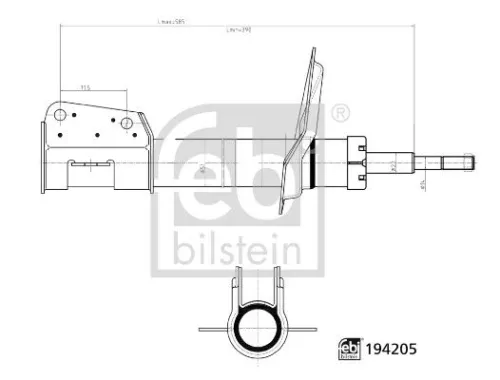 FEBI BILSTEIN FEBI BILSTEIN 194205 Febi Front Left or Right Shock Absorber Strut For Citroën Fiat Peugeot Exp 