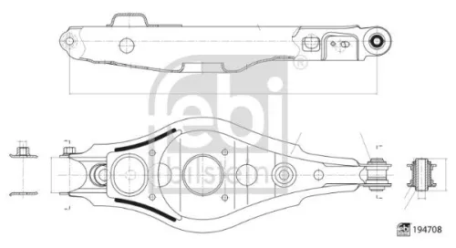 FEBI BILSTEIN FEBI BILSTEIN 194708 Febi Lower Rear Rear Left Control / Trailing Arm For Toyota Rav 4 