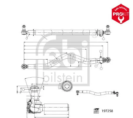 FEBI BILSTEIN FEBI BILSTEIN 197258 Febi Front Centre Rod Assembly For Scania 4 - Series Bus 