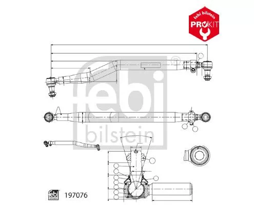 FEBI BILSTEIN FEBI BILSTEIN 197266 Febi Front Centre Rod Assembly For Man Tgs Tgx 