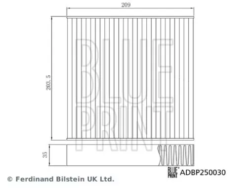 BLUE PRINT BLUE PRINT ADBP250030 Blue Print Cabin Pollen Filter For Land Rover Defender Discovery 