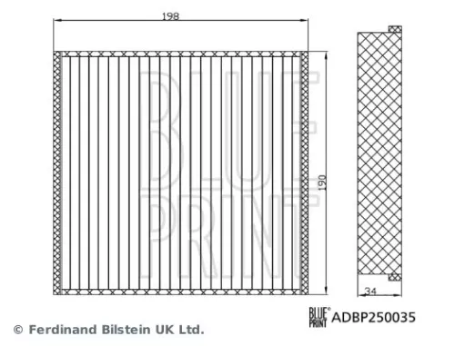 BLUE PRINT BLUE PRINT ADBP250035 Blue Print Filter Cabin Air For Mercedes-benz Gle Gls 