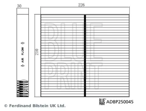 BLUE PRINT BLUE PRINT ADBP250045 Blue Print Filter Cabin Air For Genesis Hyundai Kia Elantra Ev3 Gv60 Ioniq 5 Kon 