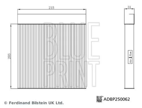 BLUE PRINT BLUE PRINT ADBP250062 Blue Print Filter Cabin Air For Mg (Saic) 6 