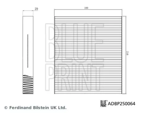 BLUE PRINT BLUE PRINT ADBP250064 Filter, cabin air 
