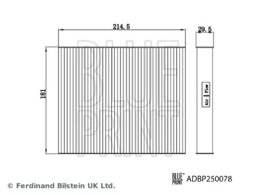 BLUE PRINT BLUE PRINT ADBP250078 Filter, cabin air 