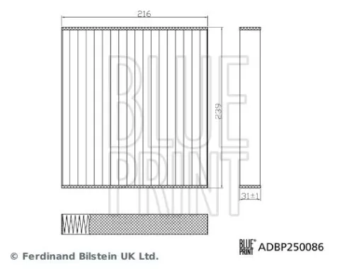BLUE PRINT BLUE PRINT ADBP250086 Filter, cabin air 