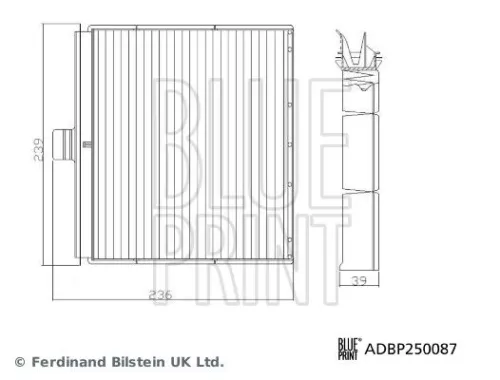BLUE PRINT BLUE PRINT ADBP250087 Blue Print Filter Cabin Air For Renault Grand Scénic Scénic 