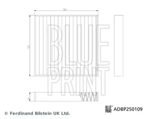 BLUE PRINT BLUE PRINT ADBP250109 Blue Print Filter Cabin Air For Maruti Suzuki Suzuki Toyota Celerio S-presso Vit 
