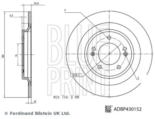 BLUE PRINT BLUE PRINT ADBP430152 2x BLUE Print Rear Solid Brake Discs For Hyundai Kia Sportage Tucson 
