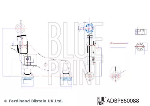 BLUE PRINT BLUE PRINT ADBP860088 Blue Print Front Right Lower Control Trailing Arm For Toyota Hilux Innova Innova 
