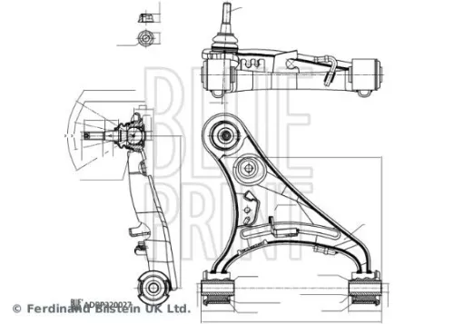 BLUE PRINT BLUE PRINT ADBP860192 Blue Print Front Left Upper Control Trailing Arm For Land Rover Discovery 