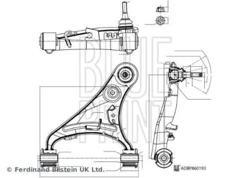BLUE PRINT BLUE PRINT ADBP860193 Blue Print Front Right Upper Control Trailing Arm For Land Rover Discovery 