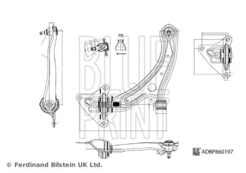BLUE PRINT BLUE PRINT ADBP860197 Blue Print Front Left Control Trailing Arm For Honda City Insight Jazz 