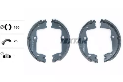 1x Brake Shoe Set, parking brake