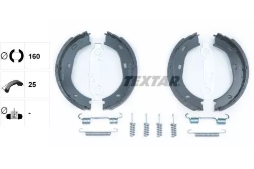 1x Brake Shoe Set, parking brake
