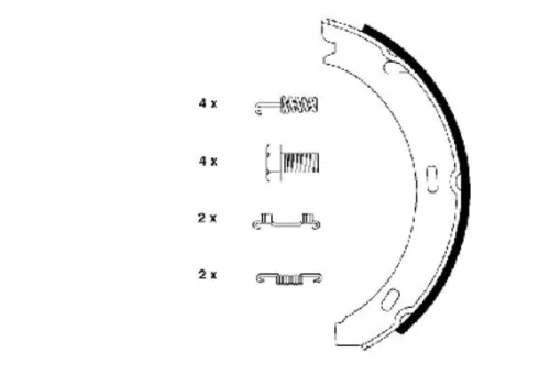 1x Brake Shoe Set, parking brake