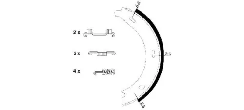 1x Brake Shoe Set, parking brake
