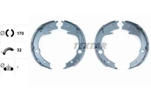 TEXTAR TEXTAR (91063200) 1x Brake Shoe Set, parking brake 