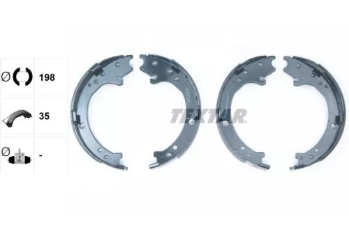 TEXTAR TEXTAR (91072300) 1x Brake Shoe Set, parking brake 