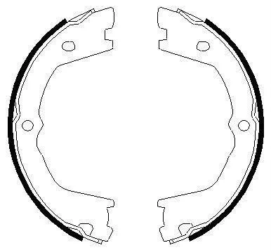 1x Brake Shoe Set, parking brake