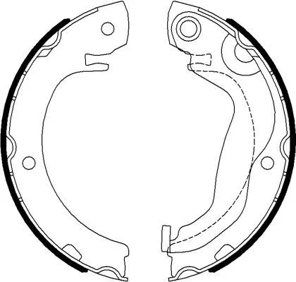 1x Brake Shoe Set, parking brake