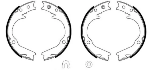 1x Brake Shoe Set, parking brake