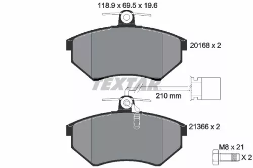 1x TEXTAR 2016805 Brake Pad Set