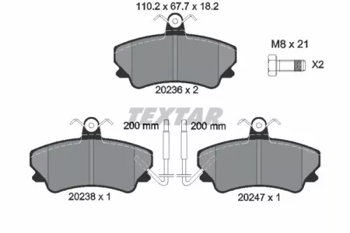 TEXTAR TEXTAR 2023602 1x TEXTAR 2023602 Brake Pad Set 