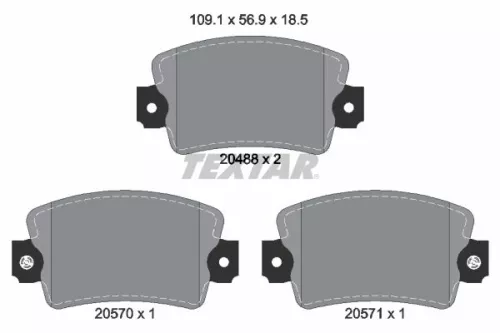 1x TEXTAR 2048802 Brake Pad Set