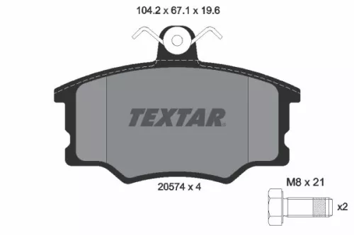 1x TEXTAR 2057402 Brake Pad Set