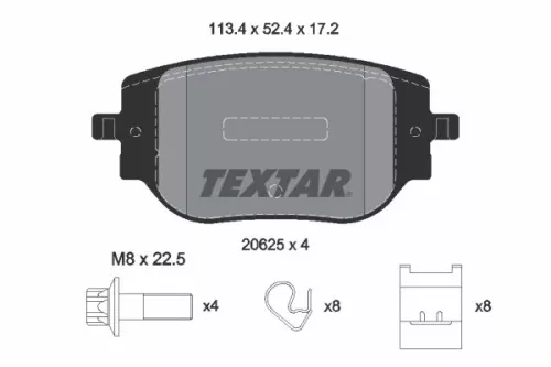 TEXTAR TEXTAR (2062501) 1x Brake Kit, disc brake 