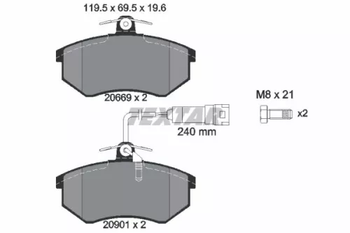 TEXTAR TEXTAR (2066922) 1x  TEXTAR Brake Pad Set 