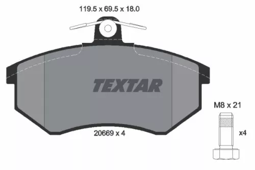 TEXTAR TEXTAR 2066928 1x TEXTAR 2066928 Brake Pad Set 
