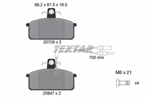 TEXTAR TEXTAR 2070804 1x TEXTAR 2070804 Brake Pad Set 