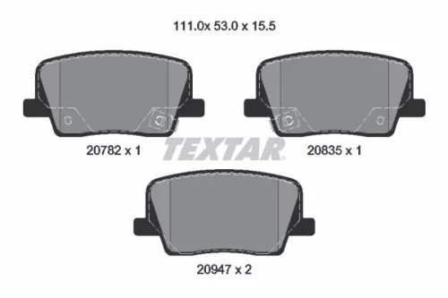 1x TEXTAR 2078201 Brake Pad Set