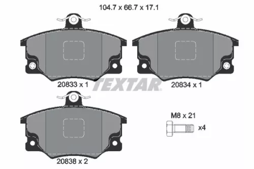 TEXTAR TEXTAR (2083302) 1x Brake Kit, disc brake 