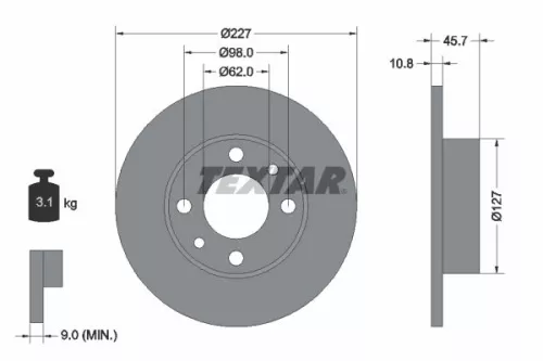 TEXTAR TEXTAR (2083302) 1x Brake Kit, disc brake 
