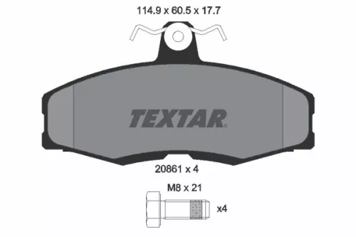 1x TEXTAR 2086105 Brake Pad Set