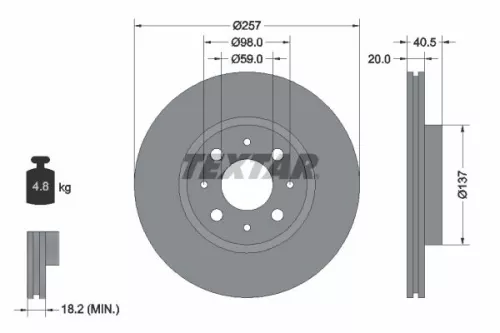 TEXTAR TEXTAR (2090704) 1x Brake Kit, disc brake 