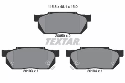 1x TEXTAR 2095902 Brake Pad Set
