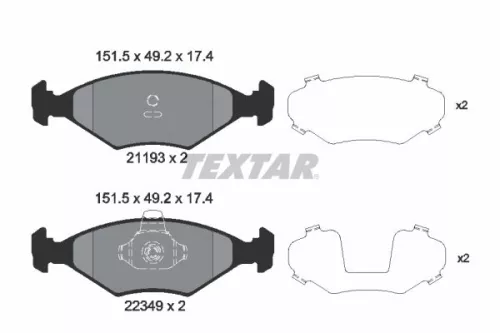 1x TEXTAR 2119303 Brake Pad Set