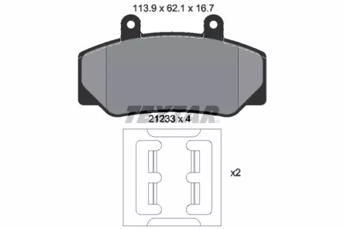 1x TEXTAR 2123302 Brake Pad Set