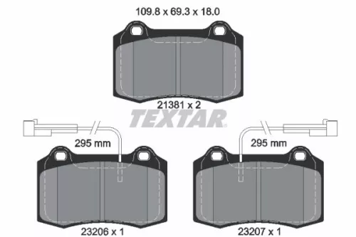 TEXTAR TEXTAR 2138103 1x TEXTAR 2138103 Brake Pad Set 