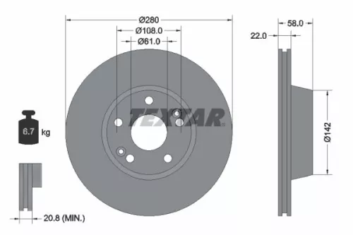 TEXTAR TEXTAR (2138802) 1x Brake Kit, disc brake 