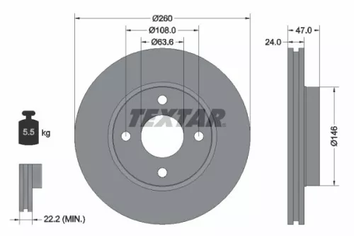 TEXTAR TEXTAR (2139408) 1x Brake Kit, disc brake 