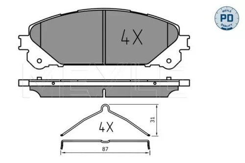MEYLE MEYLE 025 244 5218/PD Meyle Pd Front Brake Pad Set For Lexus Suzuki Toyota Across Bz4x Highlan 