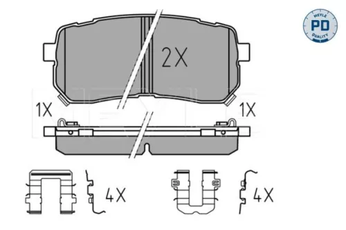 MEYLE MEYLE 025 245 5915/PD Meyle Pd Rear Brake Pad Set For Hyundai Kia Carnival / Grand Carnival H- 